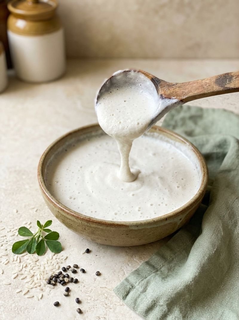 Frischer Dosa- und Idli-Teig in der Schüssel